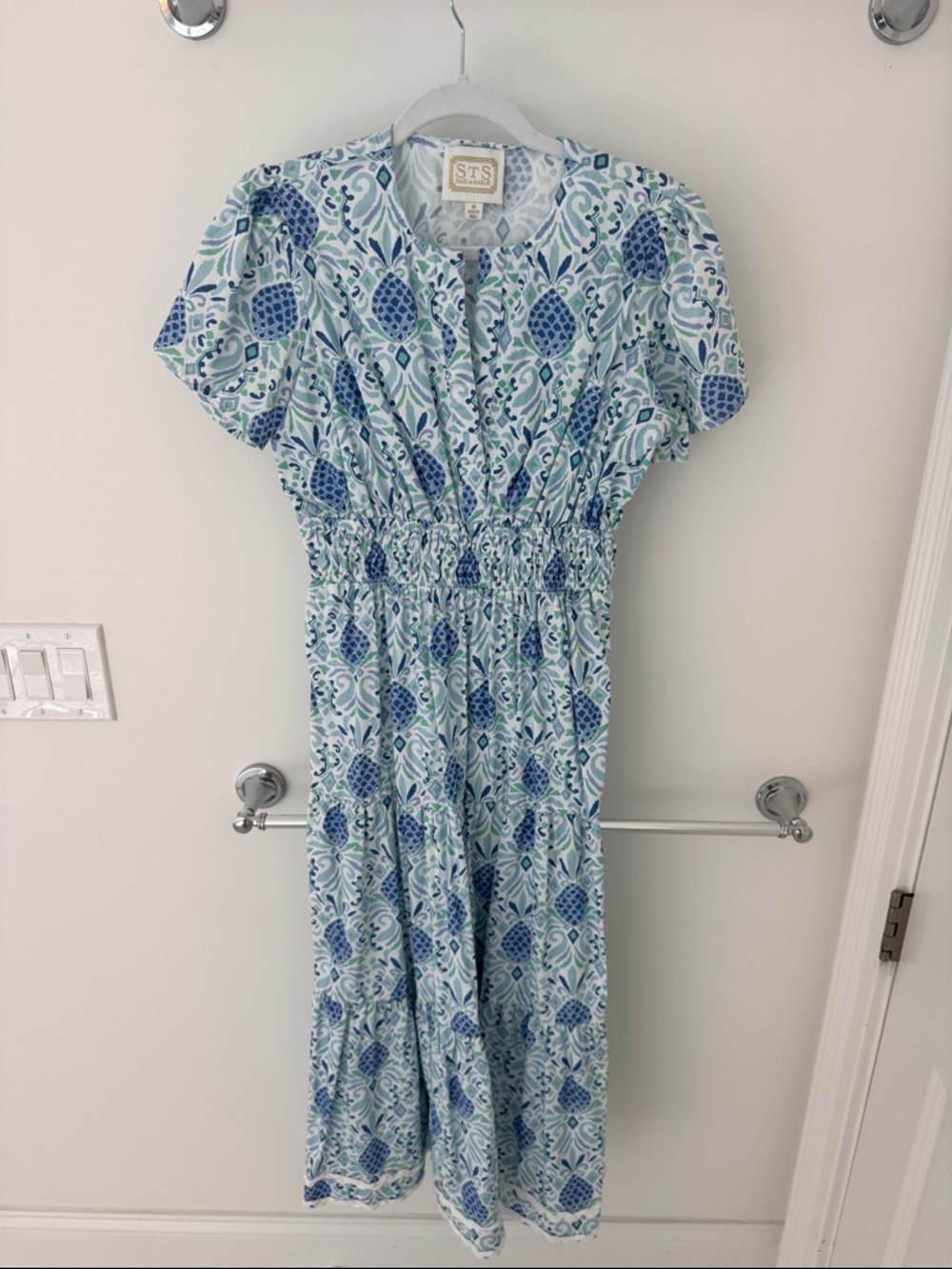 Sail to Sable Blue Green Pineapple-Print Maxi Dress